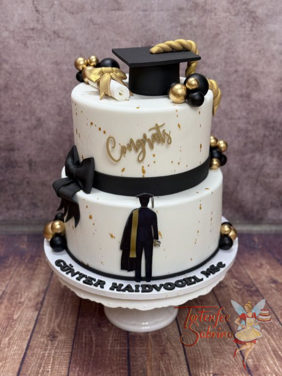 Anlasstorte - Auf dem Weg zum Diplom und zum erfolgreichen Abschluss des Studiums wurde hiermit gratuliert.