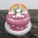 Geburtstagstorte Mädchen - Einhorn mit Regenbogen mit vielen bunten Farben sowie Wolken und Sternen