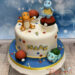 Geburtstagstorte Buben - Glumanda und Schiggy sind 2 Pokemons die auf der Torte aus den Pokebällen gekommen sind.