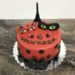 Geburtstagstorte Mädchen - Ladybug in Paris mit Eiffelturm und Masken, zum Abschluß wurde eine schwarze Schleife angebracht.